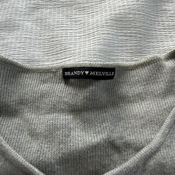 Brandy Melville Light Gray Knit Top - Picture 2 of 5